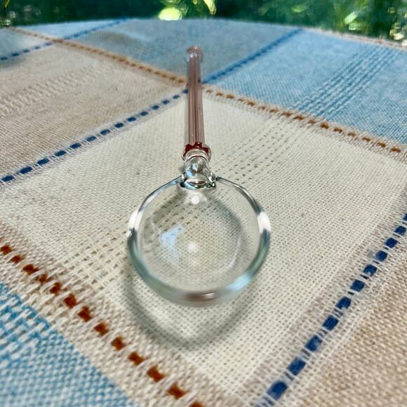 Vintage Glass Spoon with Pink Handle 9” - Picture 2 of 9